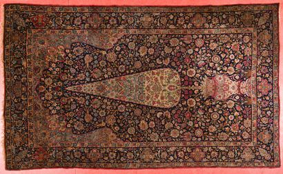 Tapis Iran Kirman. 
Chaine et trame coton,...
