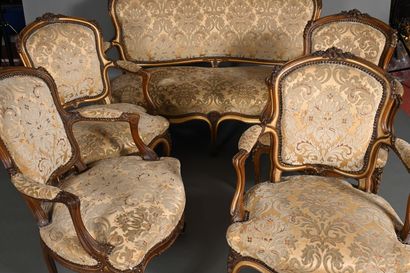Partie de salon dans le style Louis XV en...