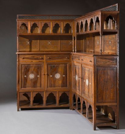 Meuble d'angle en bois de palissandre et...