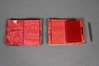 Deux carnets de bal, l'un en nacre sculptée...