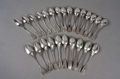 Lot de 25 petites cuillers modèle filet en...