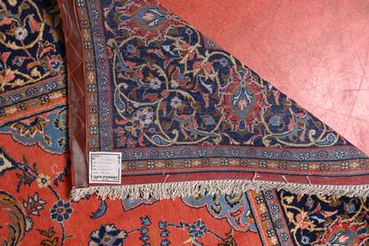 Tapis Iran Sarouk. 
Chaine et trame coton,...