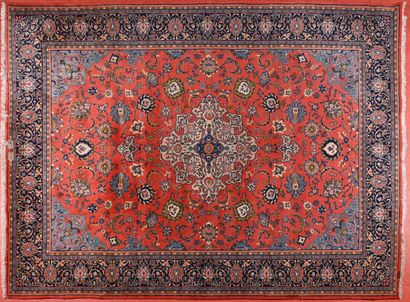 Tapis Iran Sarouk. 
Chaine et trame coton,...