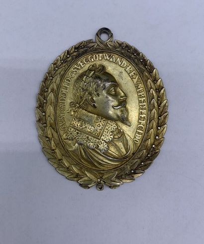 SUEDE. Médaillon du roi GUSTAV II ADOLPHE...
