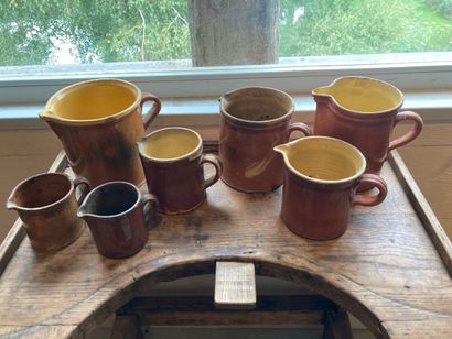 SAVOIE / JURA? Set of seven glazed earthenware...