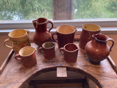 SAVOIE / JURA? Eight milk or water jars in...