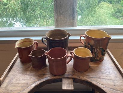 SAVOIE / JURA? Set of seven glazed earthenware...