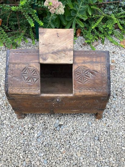 RAJASTHAN. Natural wood chest, rectangular...