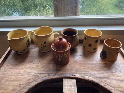 SAVOIE. Set comprising two glazed earthenware...