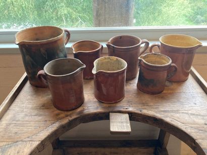 SAVOIE / JURA? Set of seven glazed earthenware...