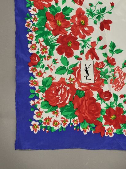 YVES SAINT LAURENT, 
Set of two printed silk...