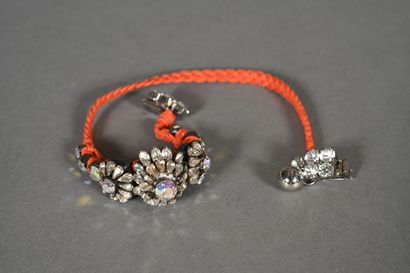SHOUROUK. Bracelet with orange braided double-loop...