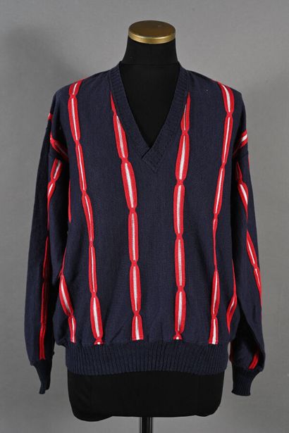 LANVIN Boutique. Navy linen and cotton knit...