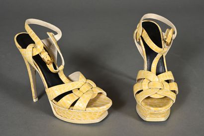 SAINT LAURENT Paris. Pair of Tribute barefoot...