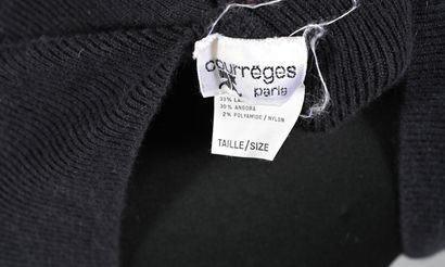 COURREGES. Wool and spun-knit sweater, checkerboard...