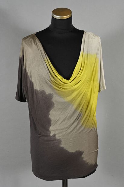 MAX MARA. Viscose t-shirt with green-to-brown...
