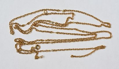 Chaîne giletière en or jaune 18K (750/oo)...