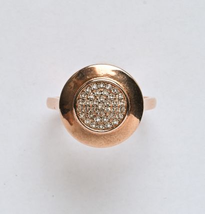 Bague en argent (925/oo) rosé, la plateau...
