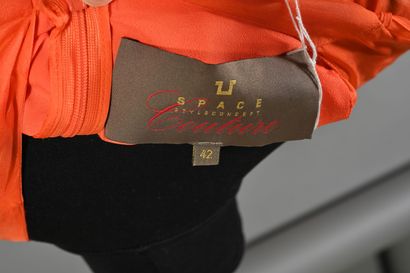 SPACE COUTURE - Orange silk maxi dress, V-neckline...