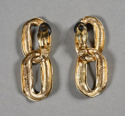 YVES SAINT LAURENT. Pair of double-ring ear...