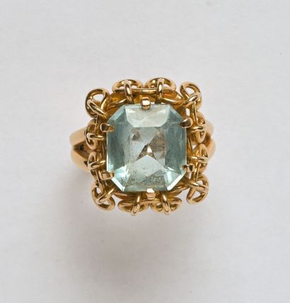 Bague en or jaune 18K (750/oo) à fils, à...