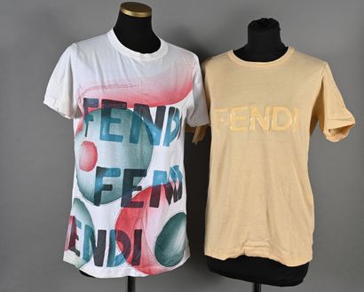 FENDI. Set of two short-sleeved cotton tee-shirts,...
