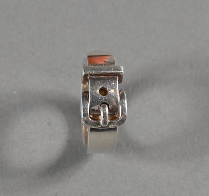 HERMES, Paris. Belt ring in silver. Finger...