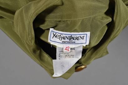 YVES SAINT LAURENT Variation. Khaki silk...