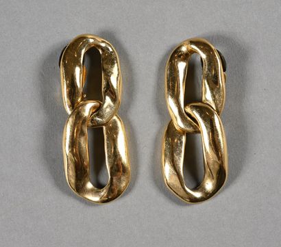 YVES SAINT LAURENT. Pair of double-ring ear...