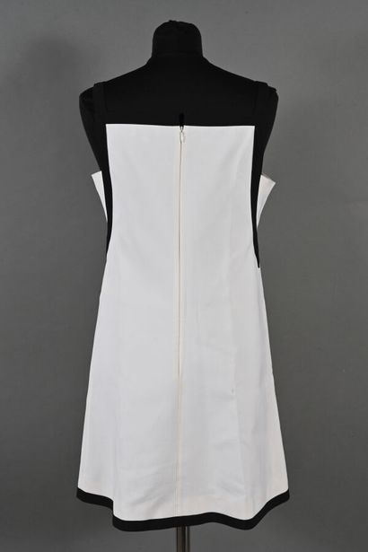COURREGES. Short two-tone strapless dress,...