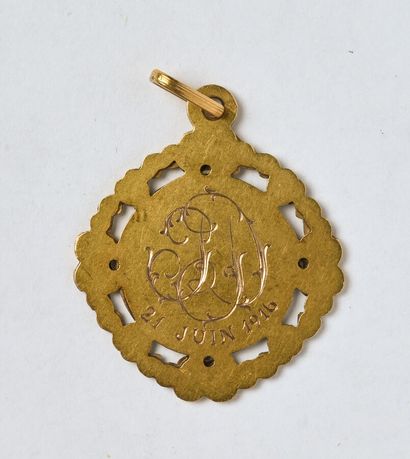 Médaille religieuse en or 18K (750/oo) de...