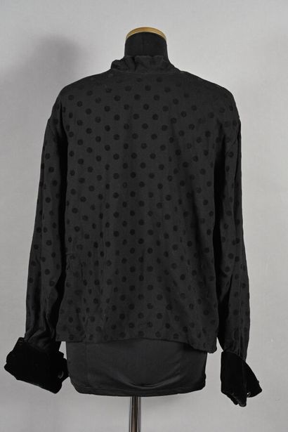 LANVIN. Black crepe blouse with coordinating...