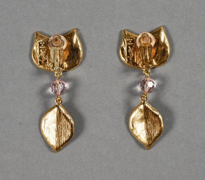 YVES SAINT LAURENT. Pair of earrings featuring...