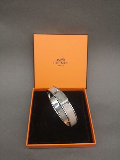 HERMES Paris. Padlock bracelet in silver-plated...