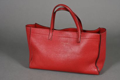 JUST A CAMPAGNE. Red grained leather bag...
