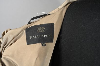 RAMOSPORT. Long coat in black polyamide and...