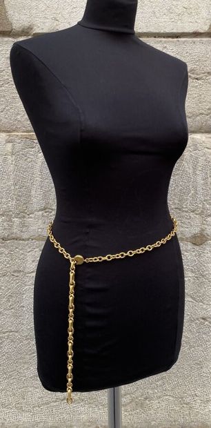 YVES SAINT LAURENT. Gold-plated metal chain...