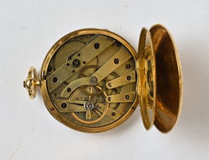 Montre de col en or jaune 18K (750/oo), cadran...