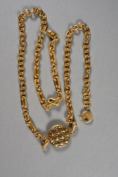 YVES SAINT LAURENT. Gold-plated metal chain...