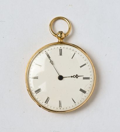 Montre de col en or jaune 18K (750/oo), cadran...