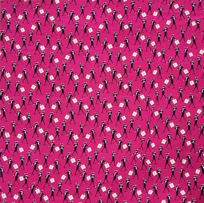 YVES SAINT LAURENT, 
Large square in fuchsia...