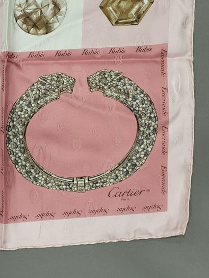 CARTIER, 
Damask silk square, signed and...
