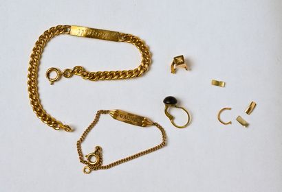Lot de débris d'or jaune 18K (750/oo), (poids...