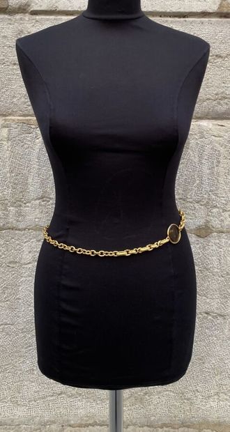 YVES SAINT LAURENT. Gold-plated metal chain...