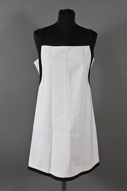 COURREGES. Short two-tone strapless dress,...