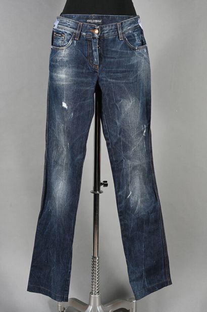 DOLCE & GABBANA. Raw denim denim pants with...