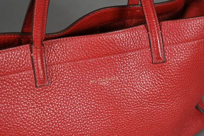 JUST A CAMPAGNE. Red grained leather bag...