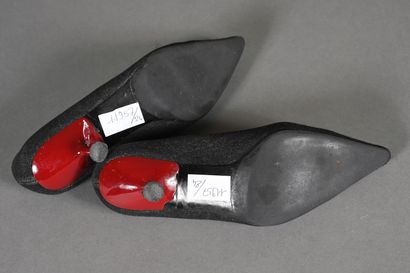 DOLCE GABBANA. Pair of black denim pumps...