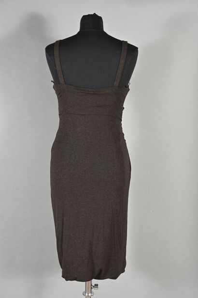 MAX MARA. Short brown jersey dress with removable...