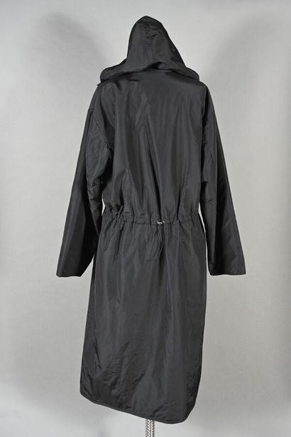 RAMOSPORT. Long coat in black polyamide and...